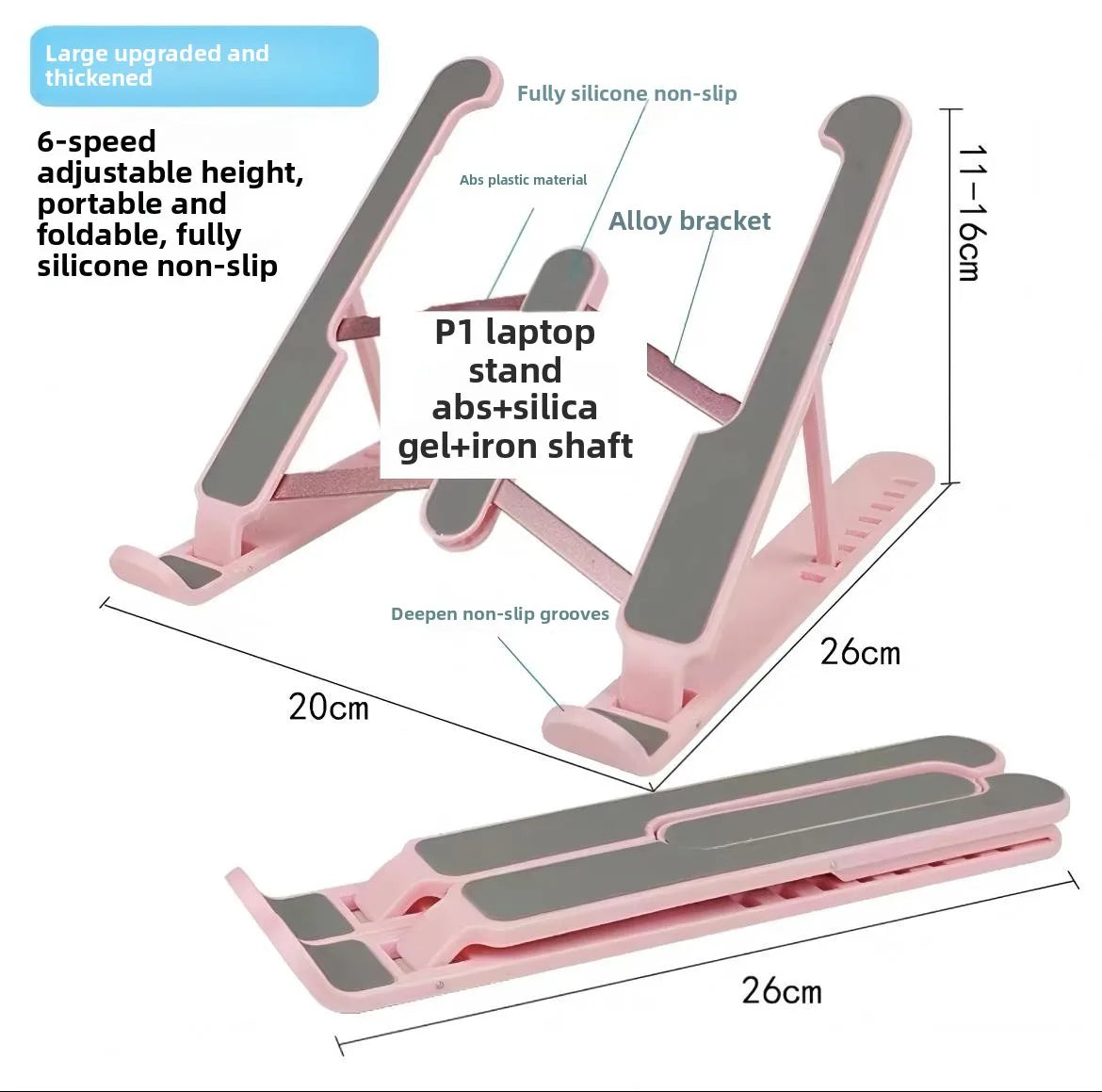 Foldable Laptop Stand Portable Notebook Support Base Holder Adjustable Riser Cooling Bracket Universal for Laptop Tablet
