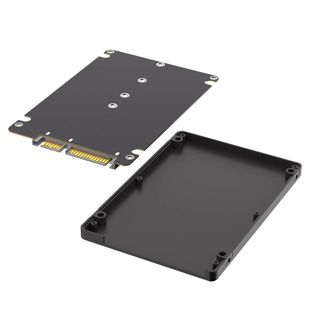 M.2  SSD to 2.5 SATA Enclosure, B & M Key SATA  SSD Converter to 2.5 Inch SATA 3.0 Card with 7mm Plastic Case