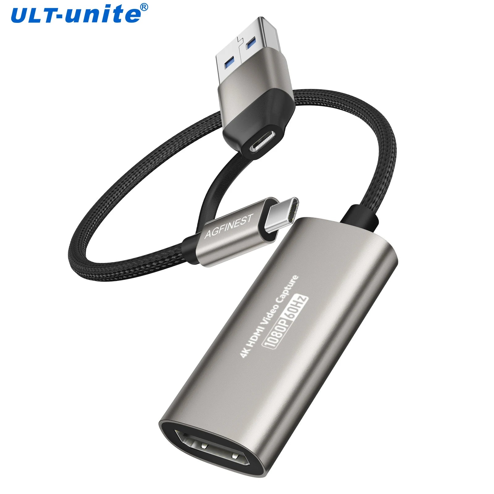 1080P Capture Card 4K Input HDMI to USB-A/USB-C USB3.0