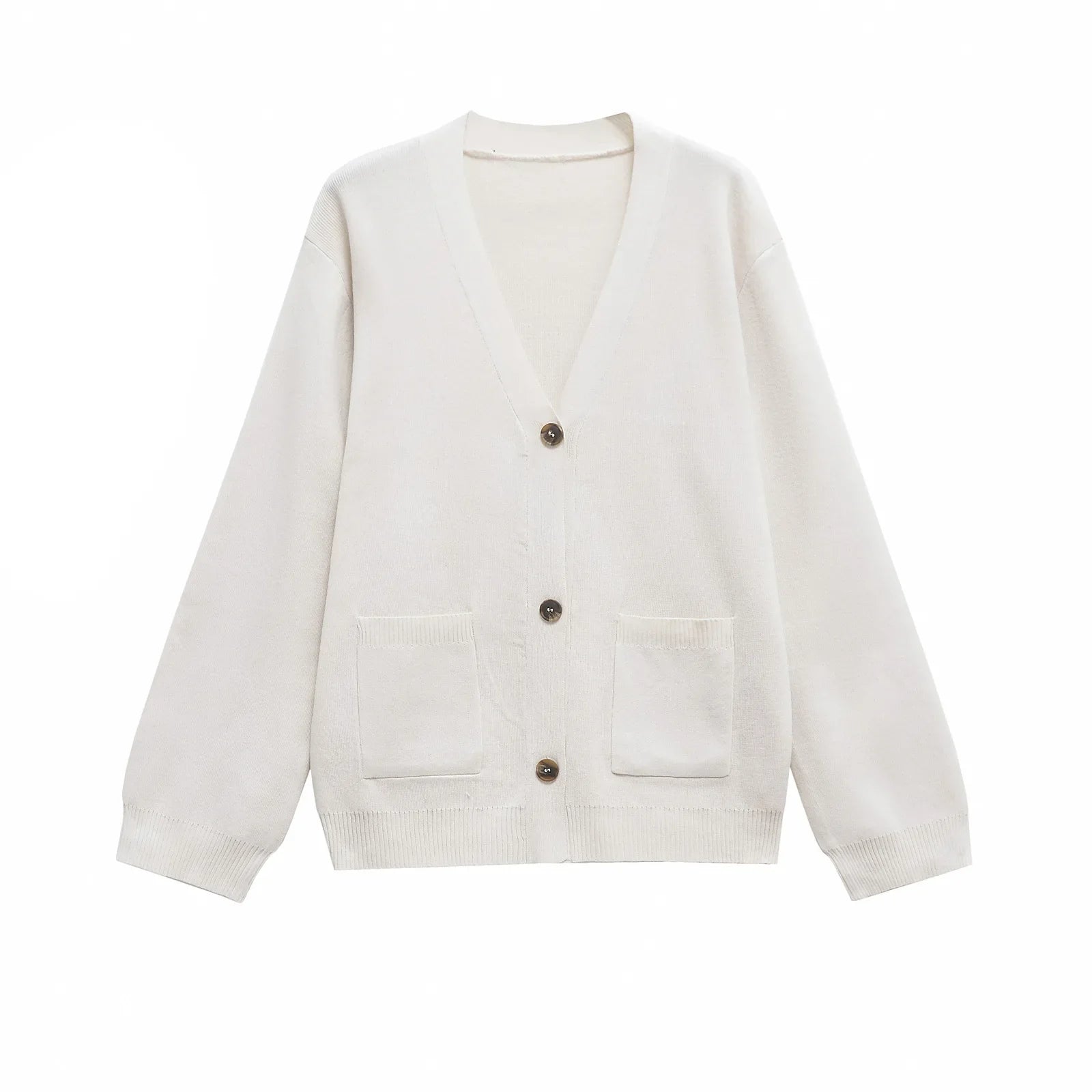 Alivia – Women’s Oversized Knit Cardigan with V-Neck and Buttons