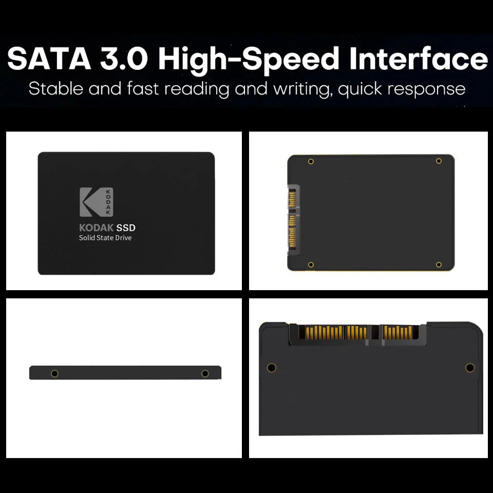 Kodak SSD Sata 2.5 Inch Solid Disk 6GB/S Microchip 3D Nand 550Mb/s Ssd Hard Drive 1tb/512/256/128gb 7mm Ultra-thin Hard Drive