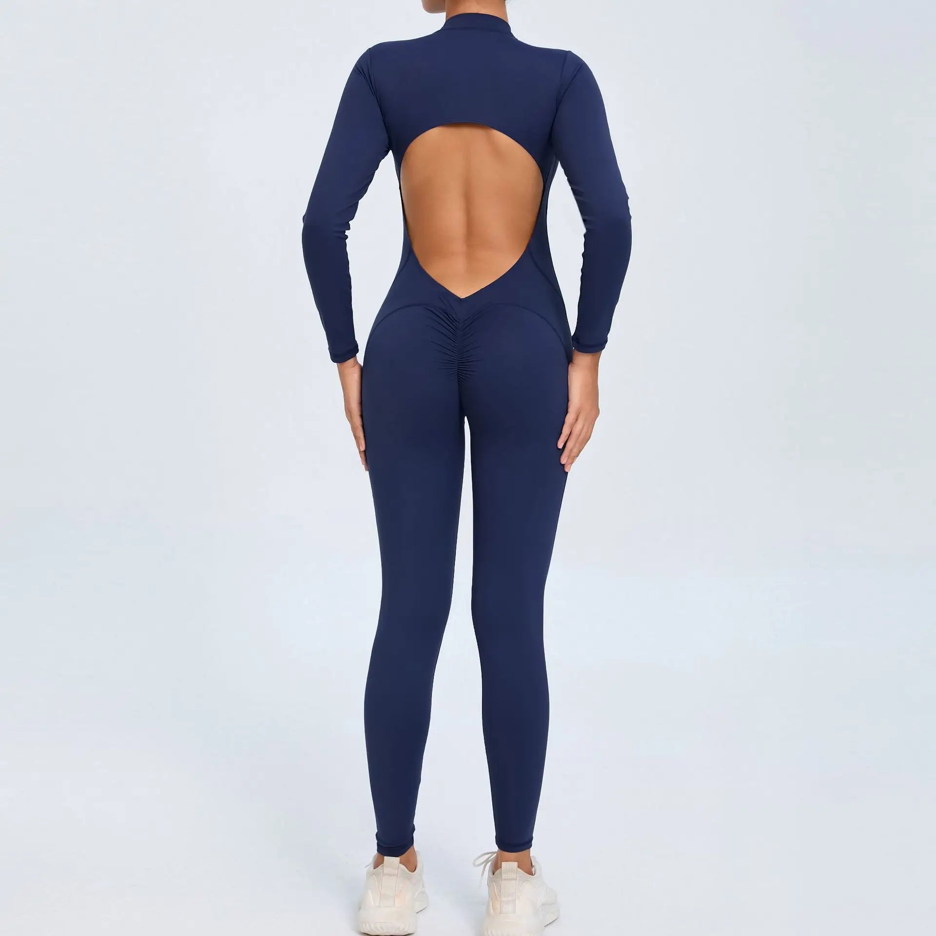 Quick-drying Zipper Yoga Jumpsuit Fitness Training Sports Tights