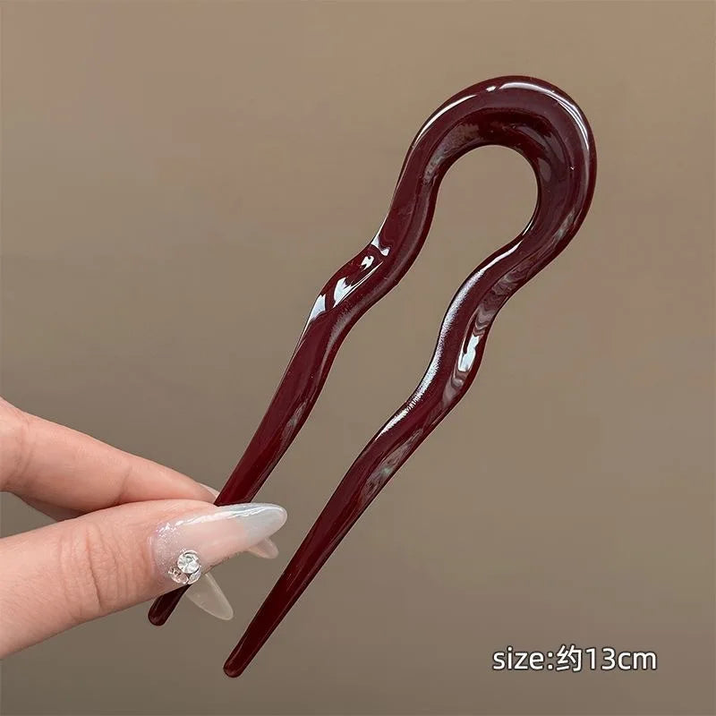 Acrylic Women's Hairpin Back Head Updo Pin