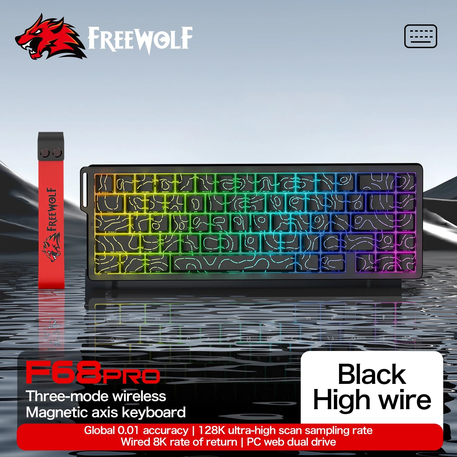 Magnetic Gaming Keyboard ATTACK SHARK X68HE X68PRO HE and FREEWOLF F68