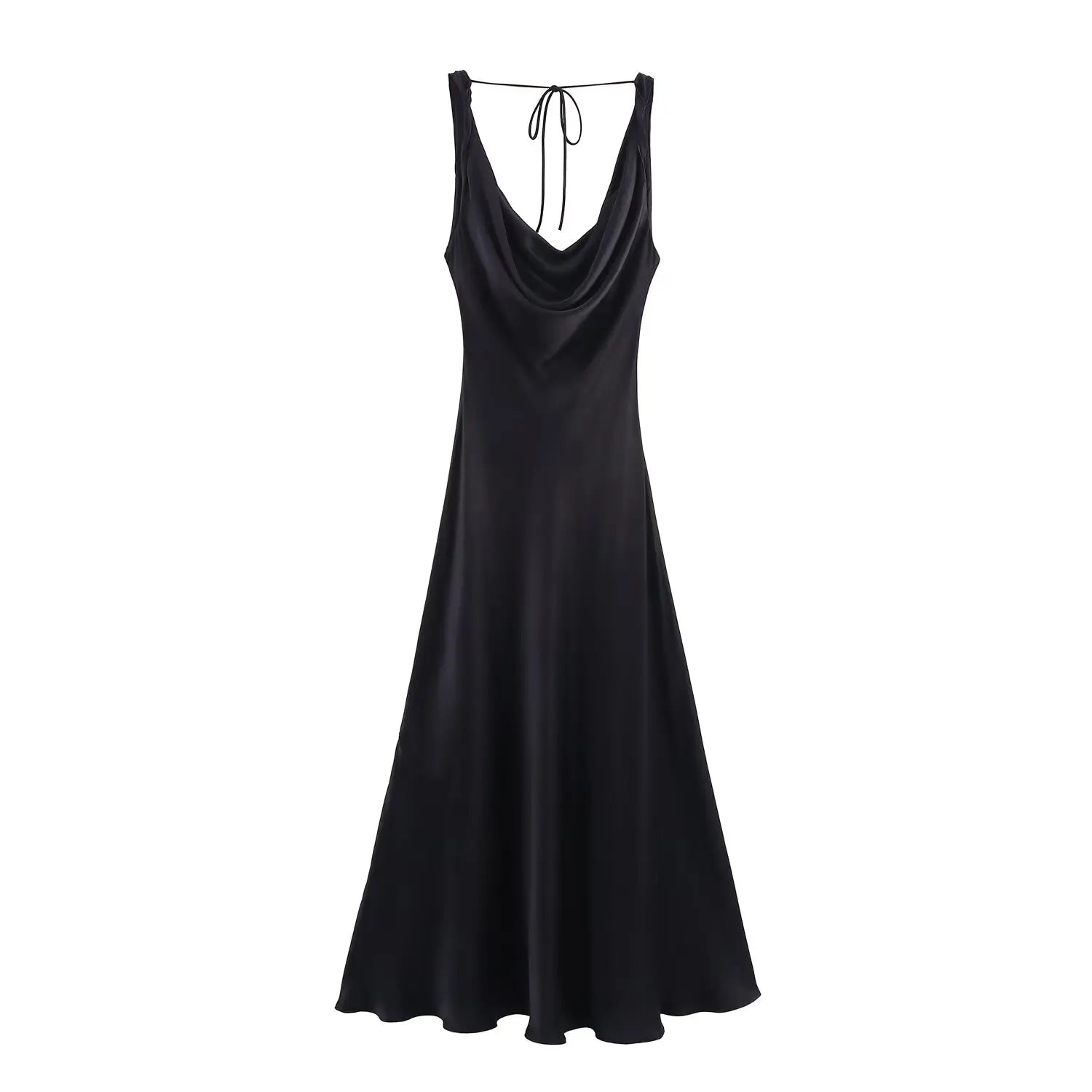 Zara satin dress, backless, V-neck, elegant, sexy
