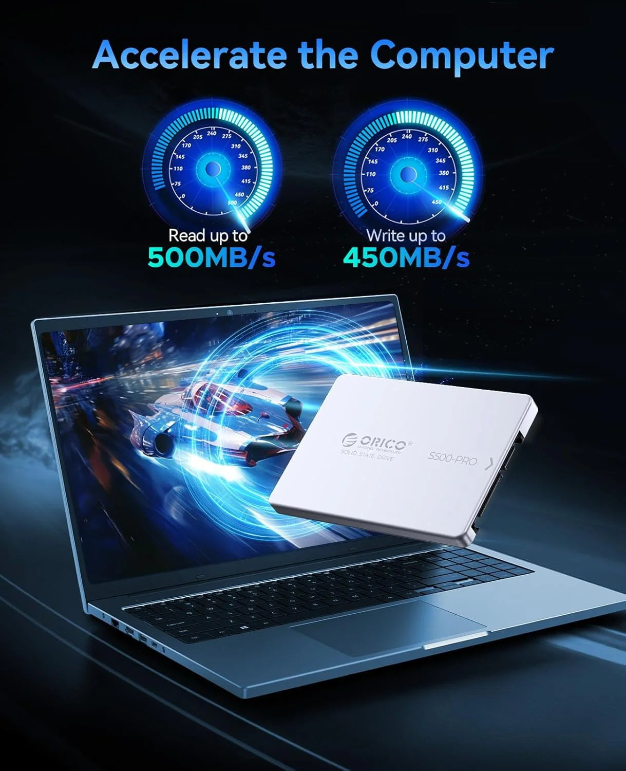 ORICO SATA III SSD 2.5” Internal Solid State Drive Aluminum NAND 1TB 4TB UP to 550MB/s for Upgrade PC Laptop Desktops S500PRO