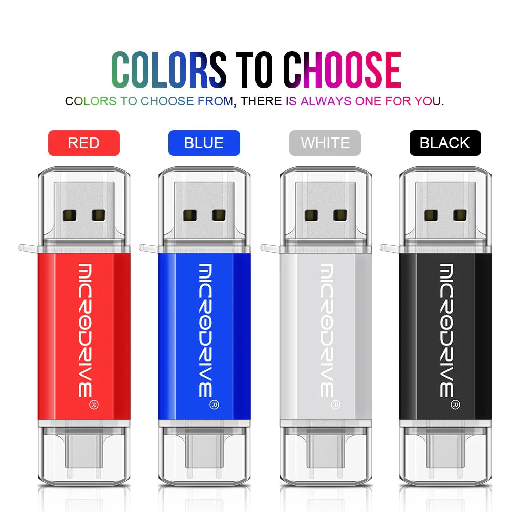 MicroDrive 2-in-1 Type-C OTG USB 2.0 Flash Drive 16GB/32GB/64GB/128GB
