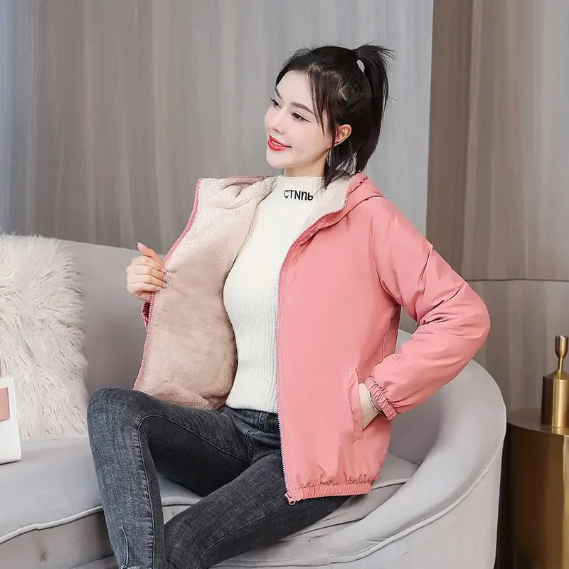 Women’s Fleece Coat: Warm Hooded Windbreaker for Winter! ❄️🧥