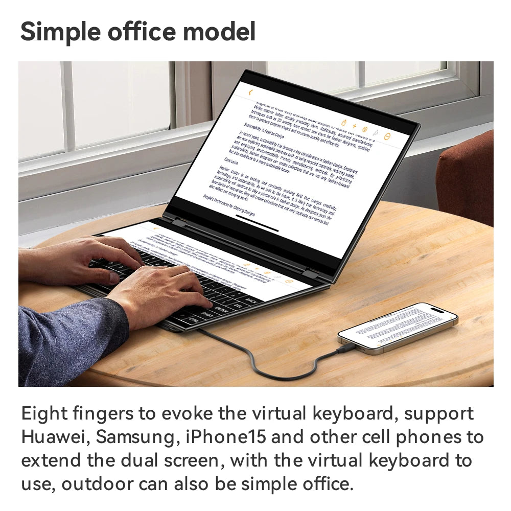 EHOMEWEI Dual Screen Portable Monitor X Series Drive-free Phone-touch FHD 2K 15.6“