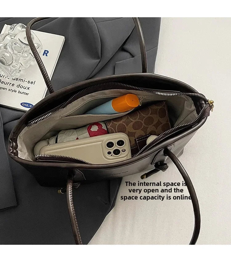 PU Leather Shoulder Bags For Women 2025 Winter Y2K Trend Female Crossbody Bag Lady Handbags And Purses Retro Tote Bag bolso