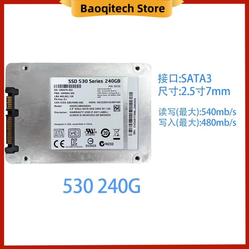 Brand new original SSD S3500 80GB 530 240GB SATA3 MLC chip 2.5 inches 7mm For Intel Enterprise solid state drive
