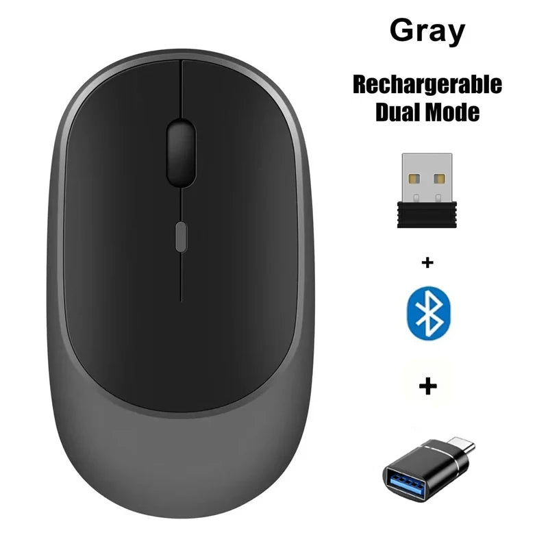Wireless Mouse Rechargeable Mouse Dual Modes Bluetooth-compatible 2.4G USB Mice For Computer Laptop Tablet Macbook Mause