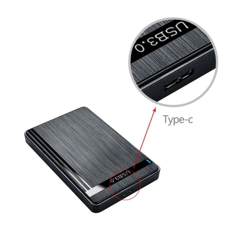 SSD Case- USB3.0 Hard Disk Adapter Enclosure Box for Laptop PC 2.5inch Sata -Serial SSD External Mobile 2.5 HDD Box