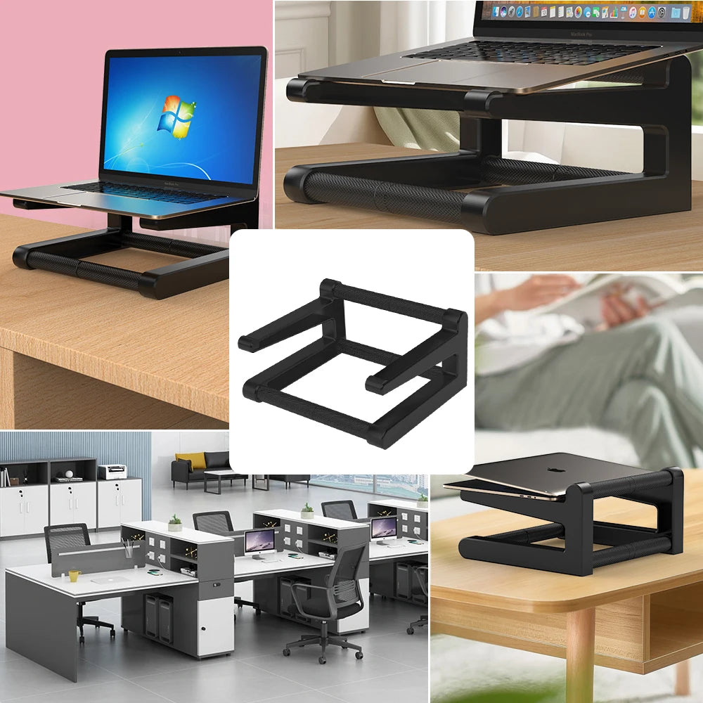 Ergonomic height-adjustable round-pole double-layer laptop stand with keyboard standsuitable for MacBook, Pc, tablet - sturdy