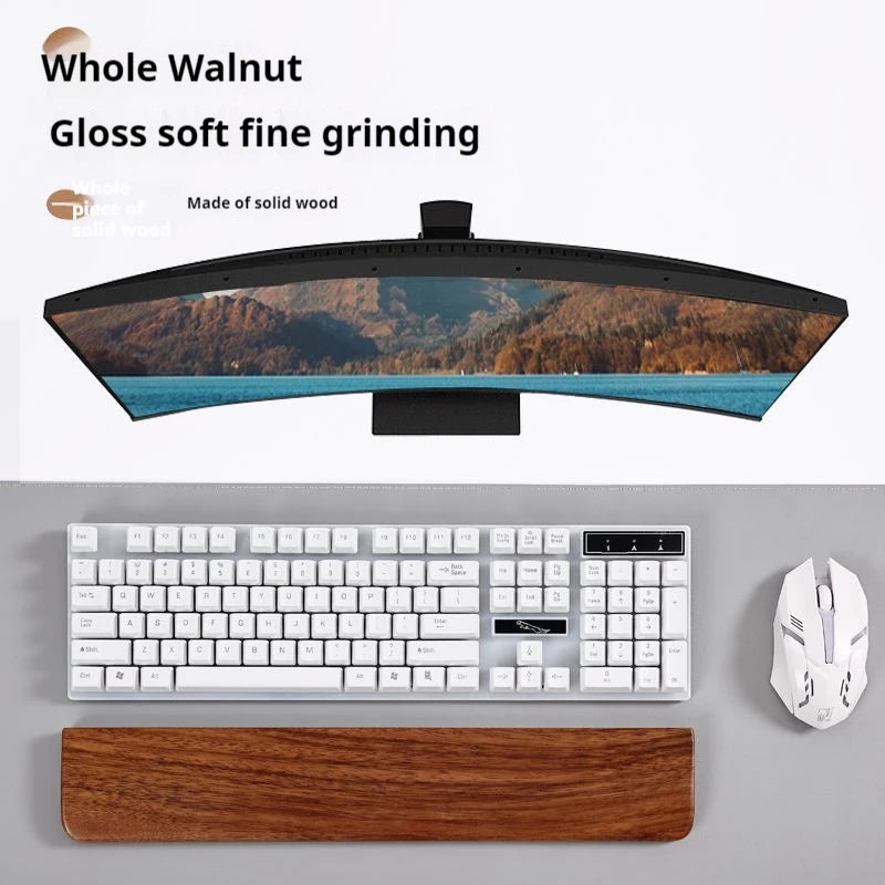 Solid Wood Keyboard Wrist Rest Palm Pad