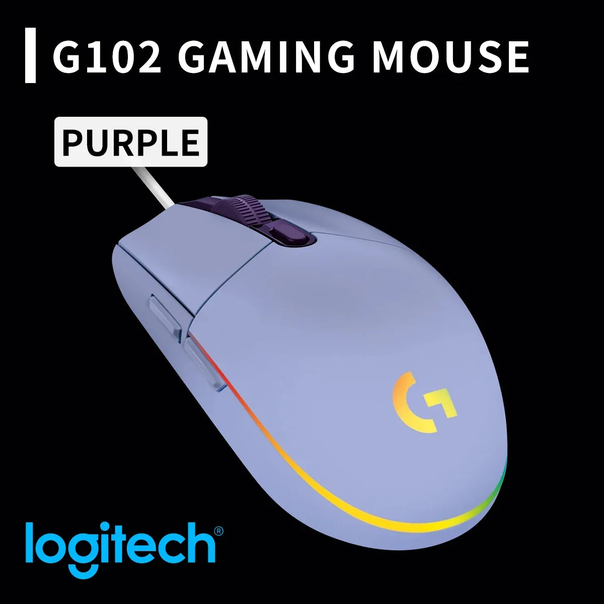 Logitech G102 Wired Gaming Mouse, Durable Braided Cable, Suitable for Both Office and Gaming