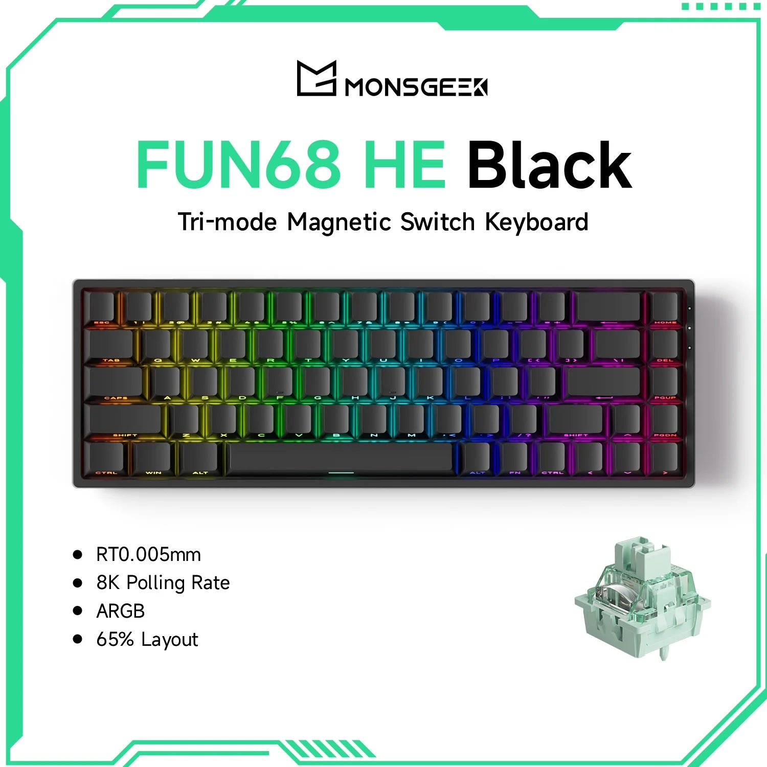 Akko MonsGeek FUN68 FUN60 PRO&MAX  HE Magnetic Keyboard 60% 65% Gaming Keyboards Rapid Trigger 8K Custom Keyboard Gamer Esports
