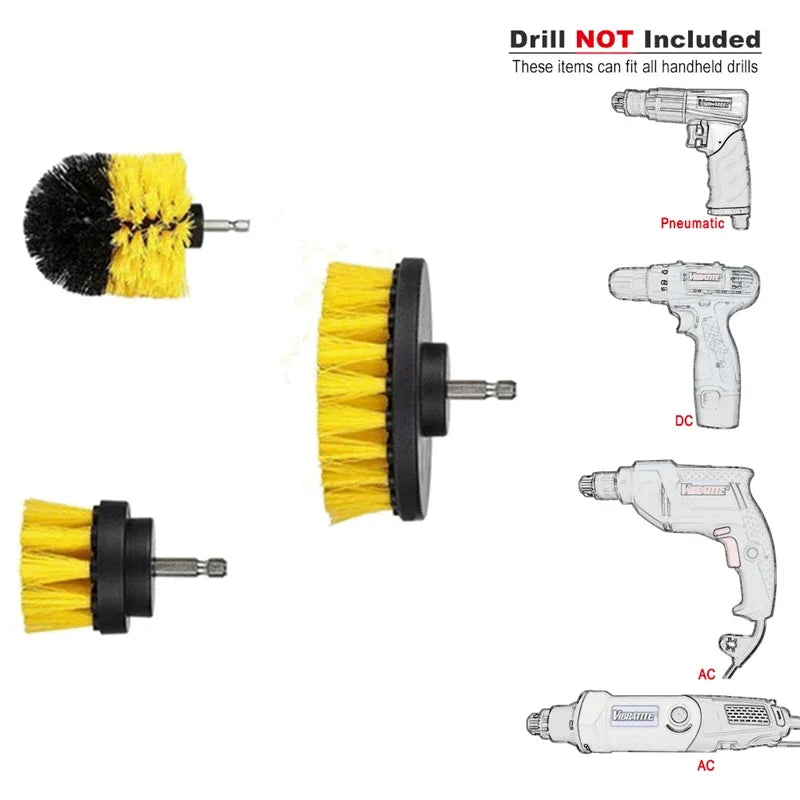 Free shipping 3 pcs/set electric scrubber drill clean brush for baseus official store car gadgets and accessories