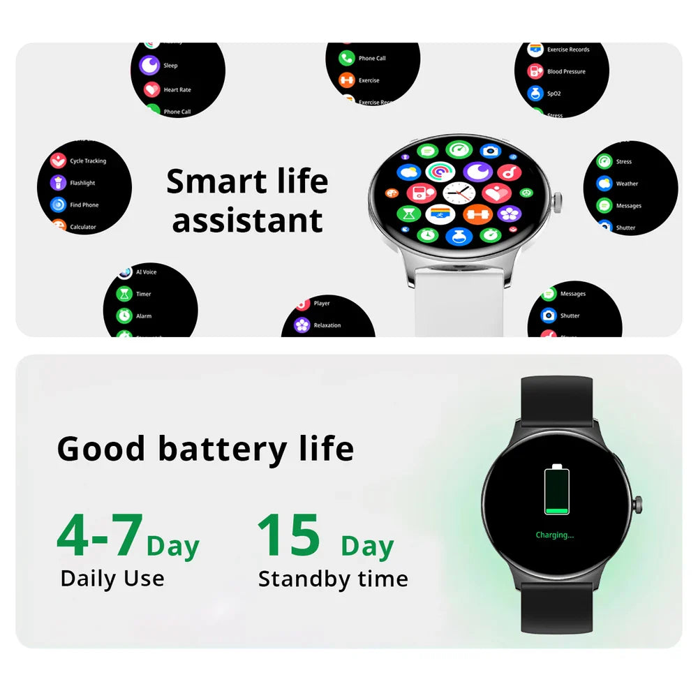 COLMI V89 Women’s Smartwatch 1.43″ AMOLED, Calls & Health, Gold