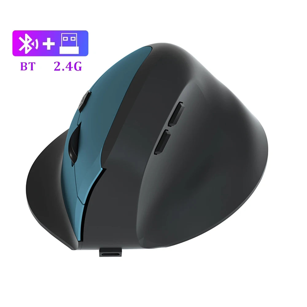 Bluetooth Vertical & Ergonomic 2.4G Wireless Optical Mice with 3 Adjustable DPI 800/1200/1600 6 Buttons for Laptop Desktop