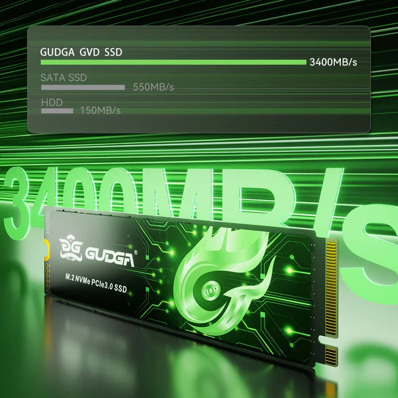 GUDGA SSD With Dram Cache M2 512GB M.2 2280 Internal Solid State Drive PCIe 3.0 ×4 3500mb/s Hard Disk TLC for Laptop