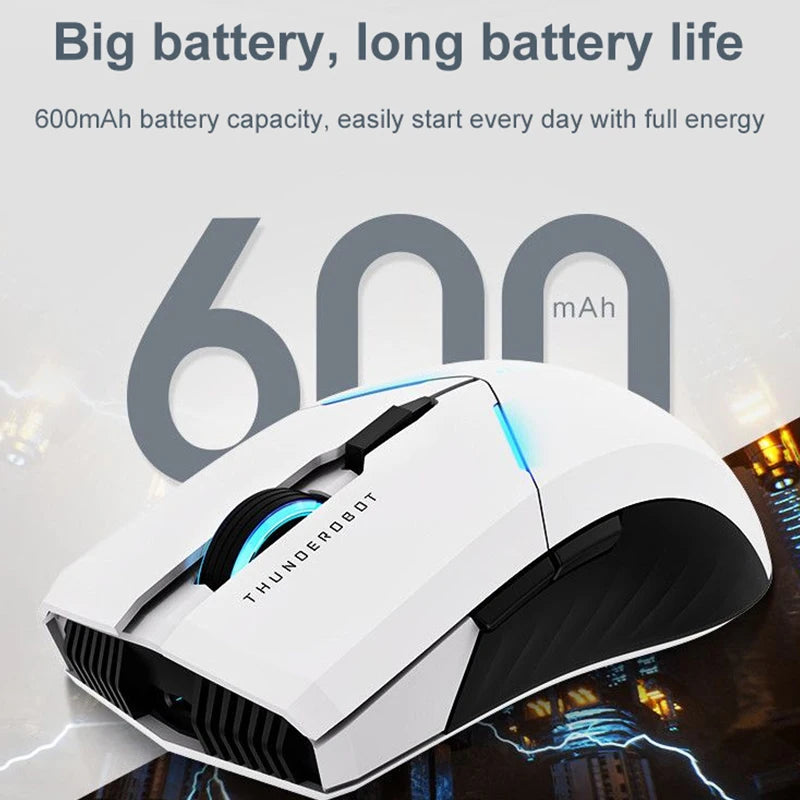 New ThundeRobot ML701 Wireless Gaming Mouse 4000DPI 600mAh Gamer Rechargeable 2.4G PAW3212 Wireless Mouse for Laptop PC Gaming