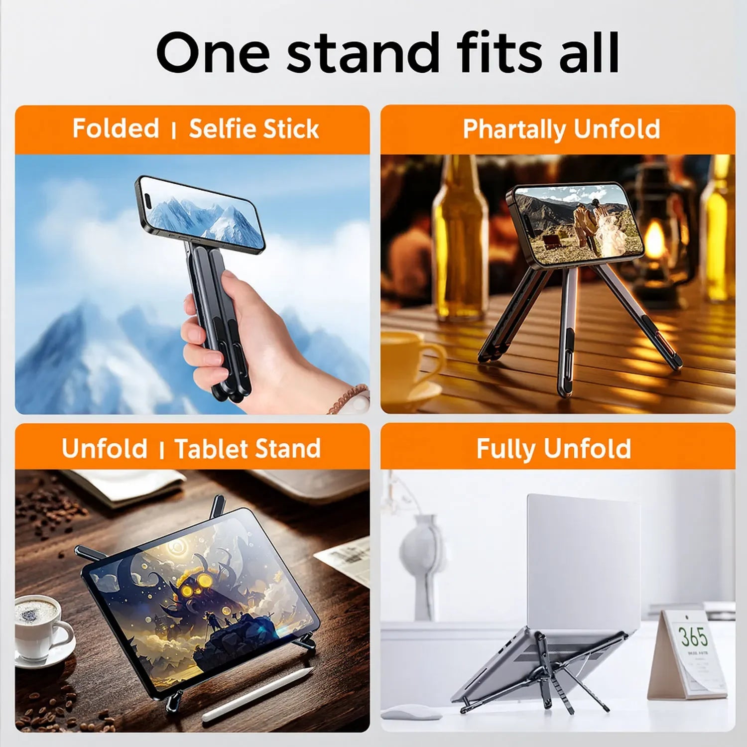 New Adjustable  Aluminum Alloy Laptop Stand Foldable  Portable Design For 8-16” Tablets Phones Laptops Enhanced Ventilation Heat