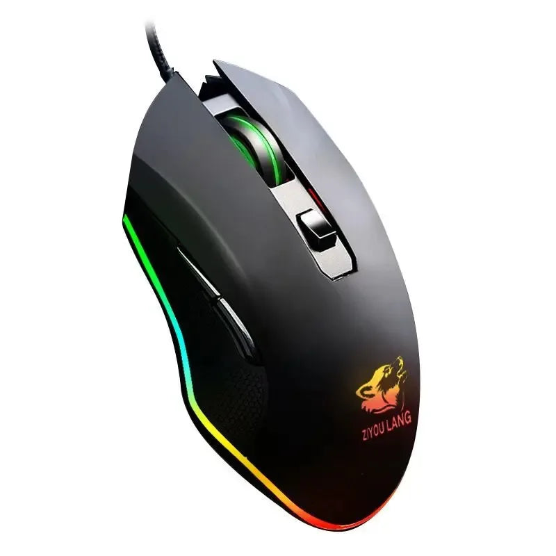 RGB Gaming Mouse Wired,Black Matte,Great Grip,ATTACK SHARK Mother Brand ZIYOULANG Production V1 Gaming Wired Mouse