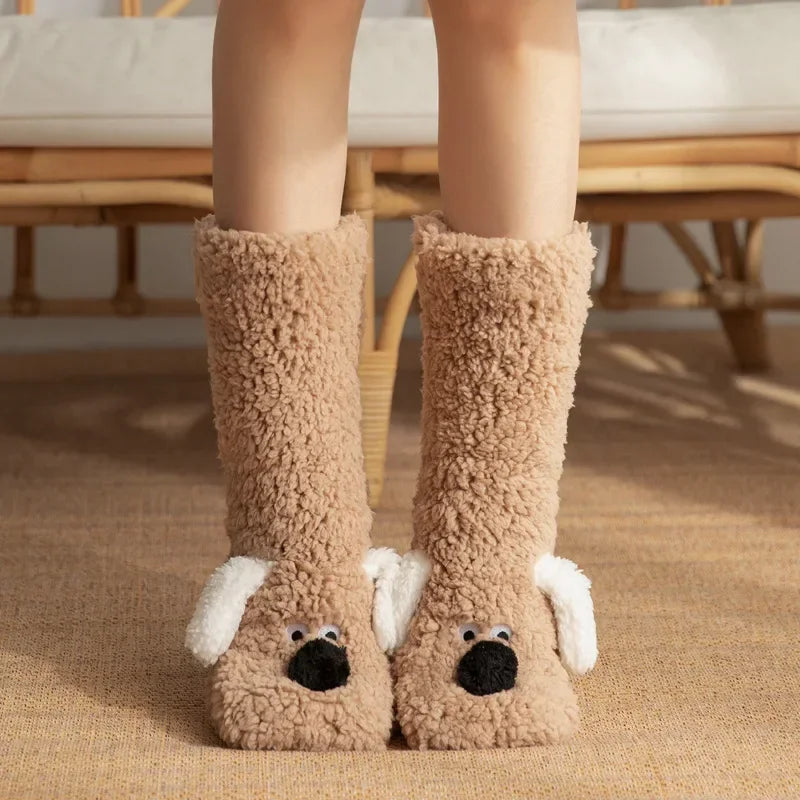 Women’s Plush Dog Socks