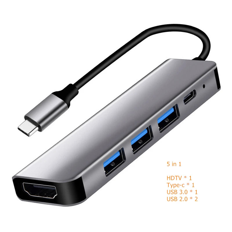 USB C Hub to 4K HDMI-Compatible SD TF Card Reader USB 3.0