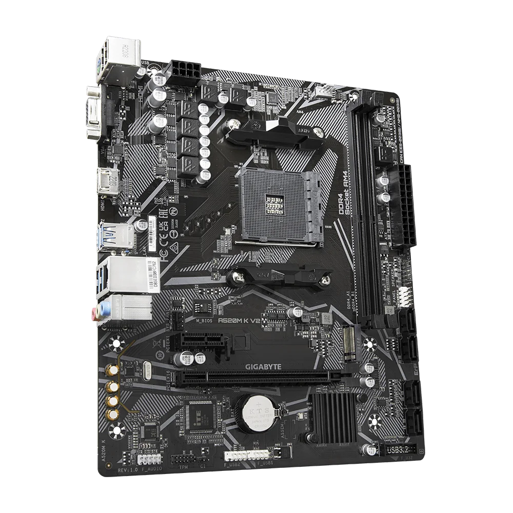 GIGABYTE A520M K V2 Motherboard A520 AM4 Support