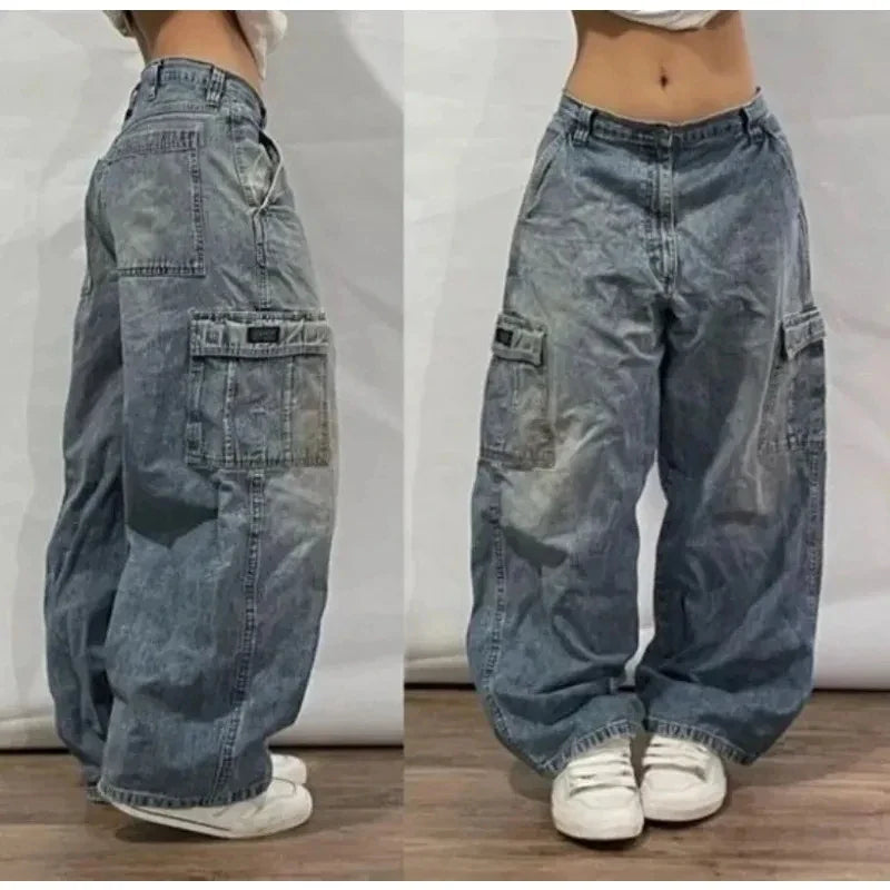 Baggy Wide Leg Designed Jeans