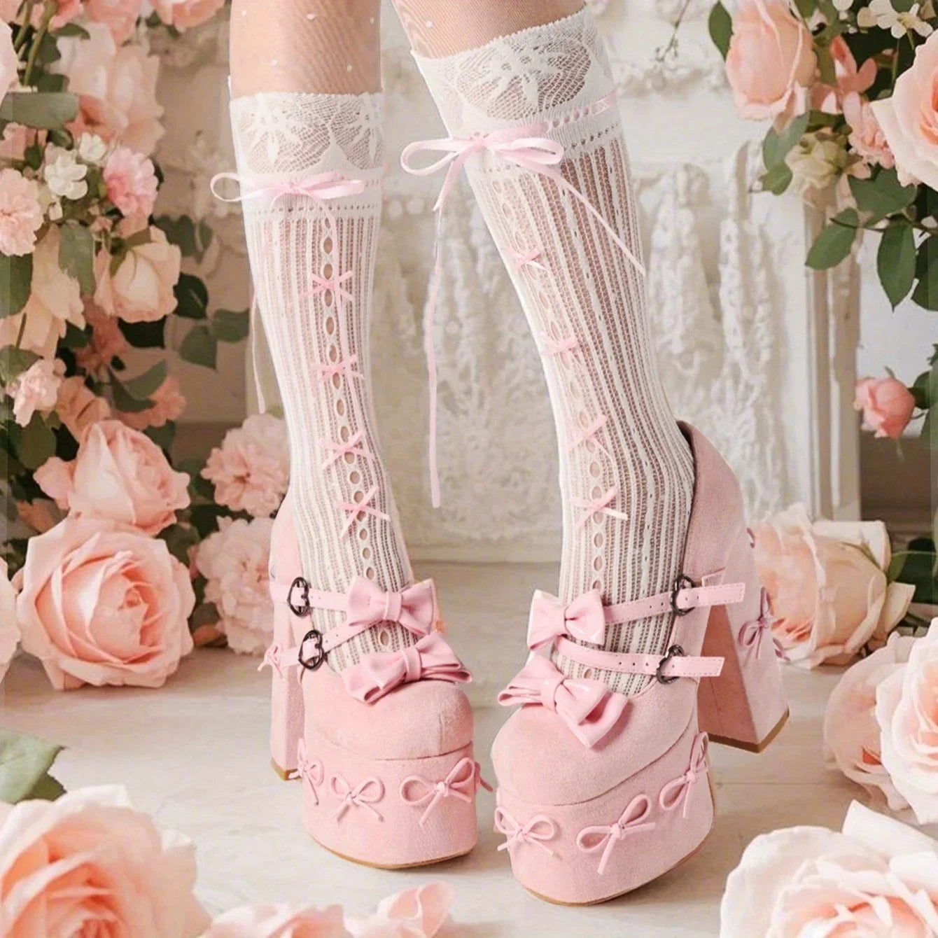 Womens Mary Jane Heels Black Platform Chunky Heels Goth Platform Shoes Chunky High Heel Mary Jane Heels Gothic Heels