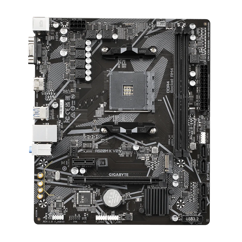 GIGABYTE A520M K V2 Motherboard A520 AM4 Support
