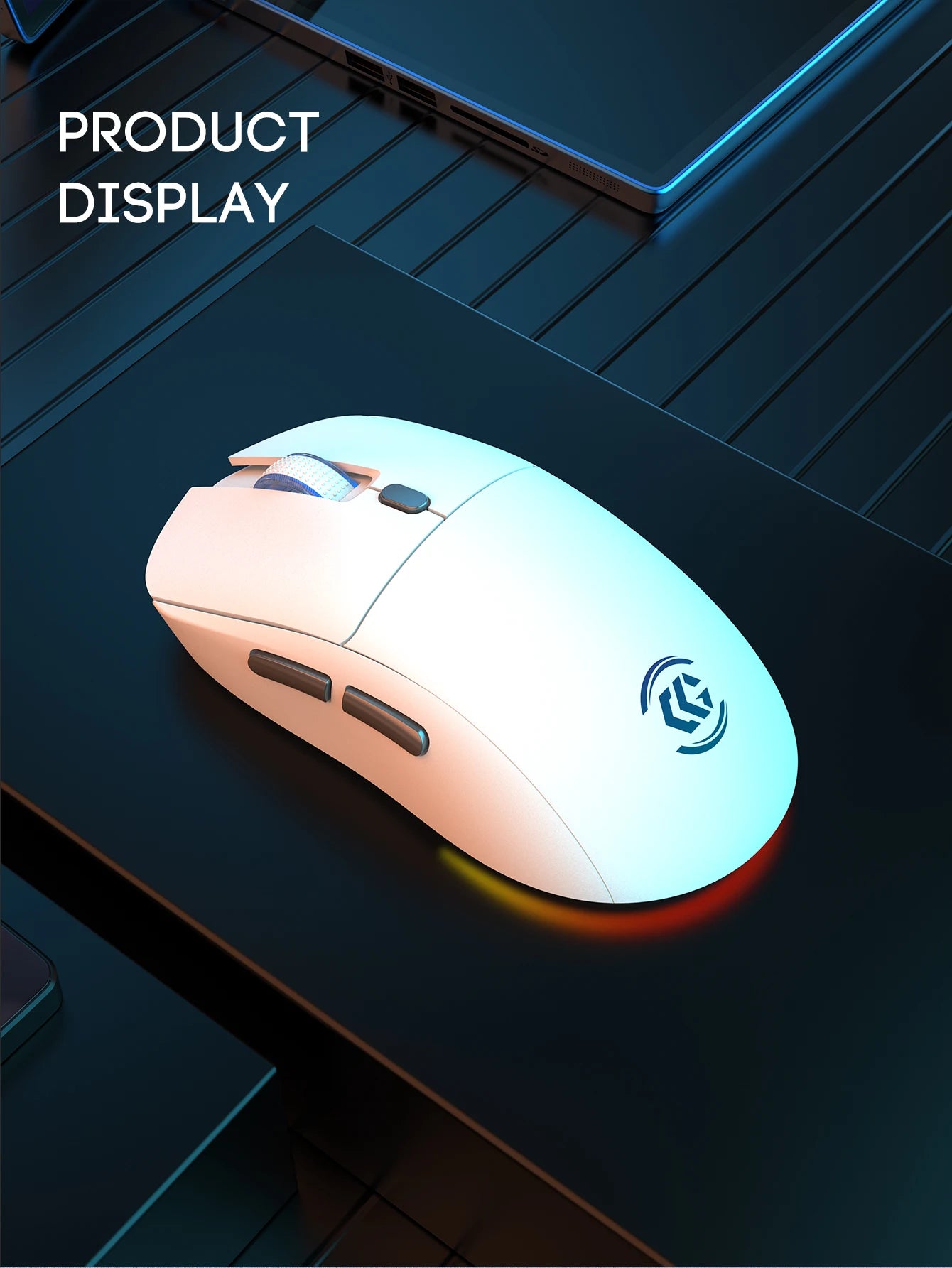 2.4G wireless mouse, 6-button rechargeable light-emitting mouse, portable game office, 3600DPI