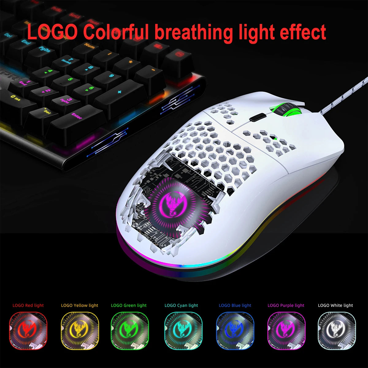 J900 gaming mouse - Black/White High Sensitivity Ergonomic Optical Plug N Play