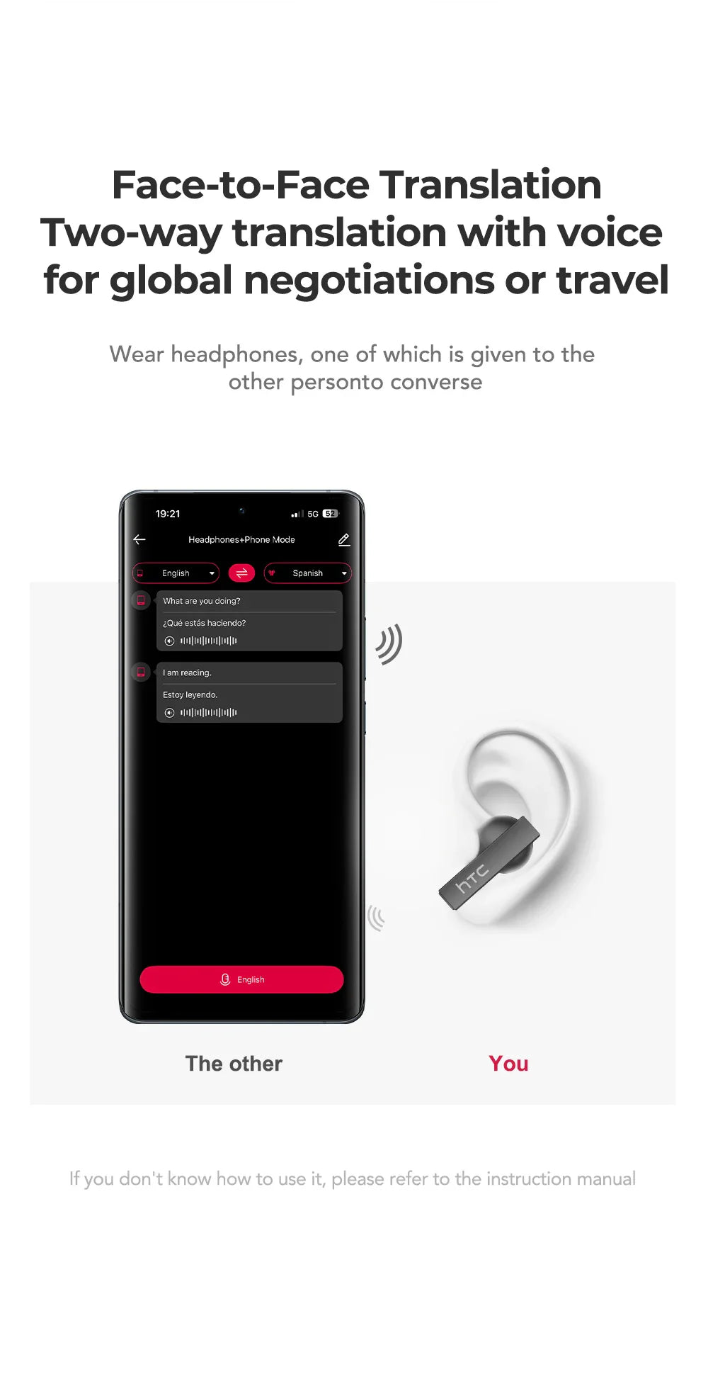 HTC NE40 Pro TranslateBuds™ – AI-Powered Ultra HD Earphones