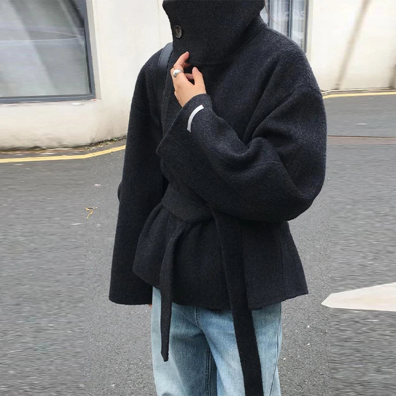 Loose Stand Collar Women's Woolen Coats
