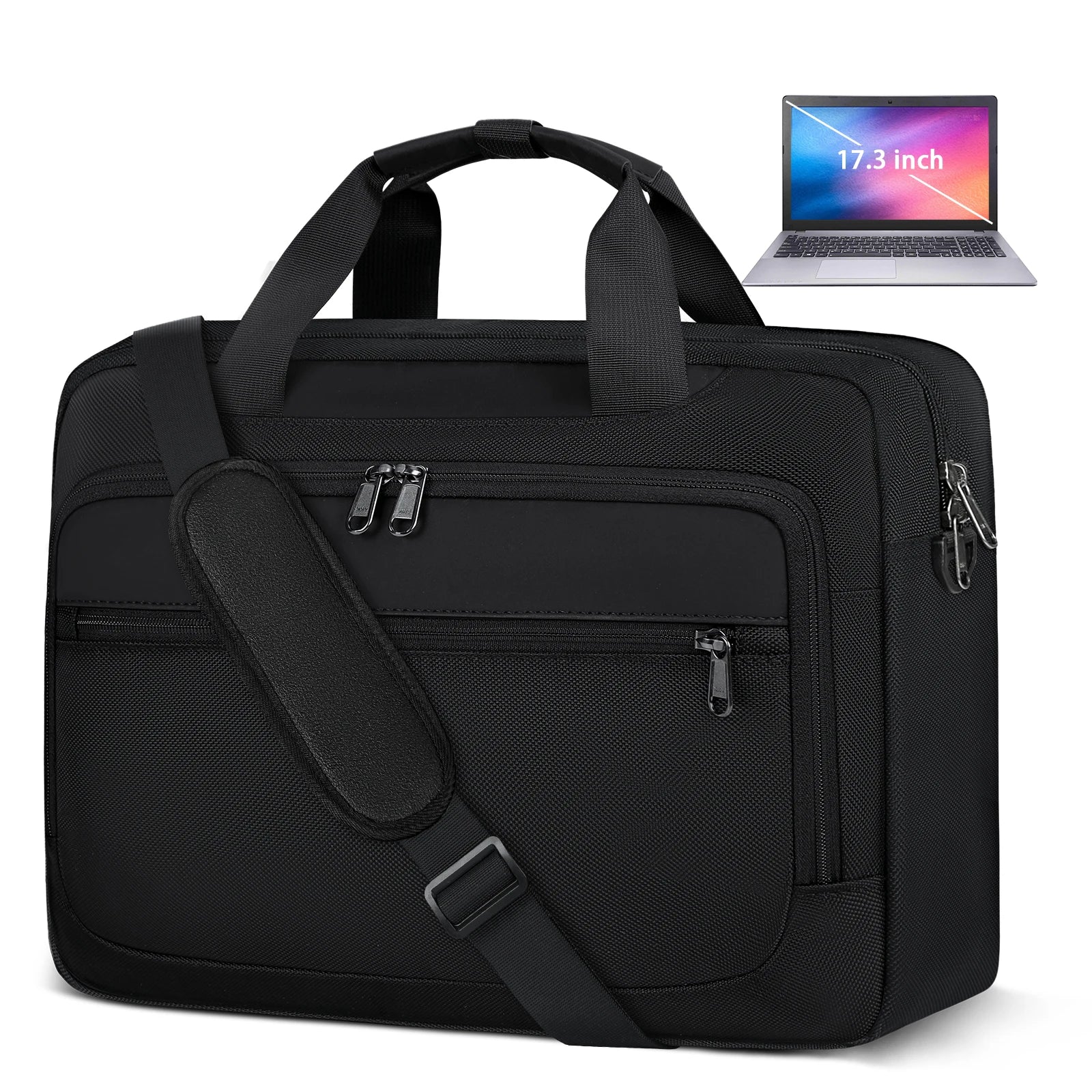 Laptop Bag 17.3 Inch Laptop Briefcase Large Waterproof Laptop Crossbody Bag Business Office Work Computer Bag for Men Women