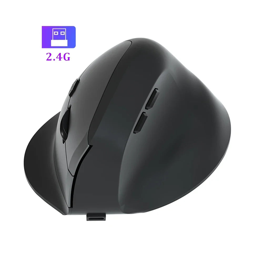 Bluetooth Vertical & Ergonomic 2.4G Wireless Optical Mice with 3 Adjustable DPI 800/1200/1600 6 Buttons for Laptop Desktop