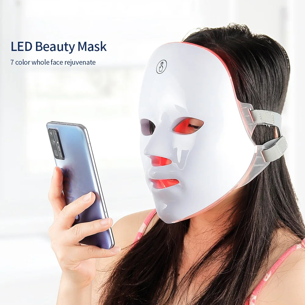 Wireless 7-Color LED Face Beauty Mask