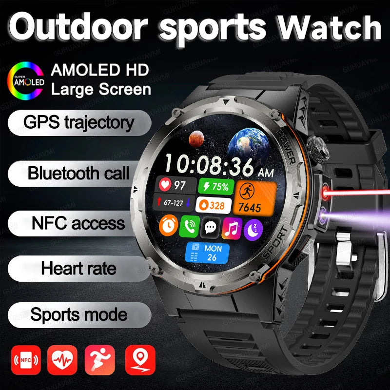 2025 NEW Top Popular Outdoors GPS tracker Sports Smart Watch Men 500mAh NFC HD Call IP68 depth waterproof Smart Watch T-REX3 Men