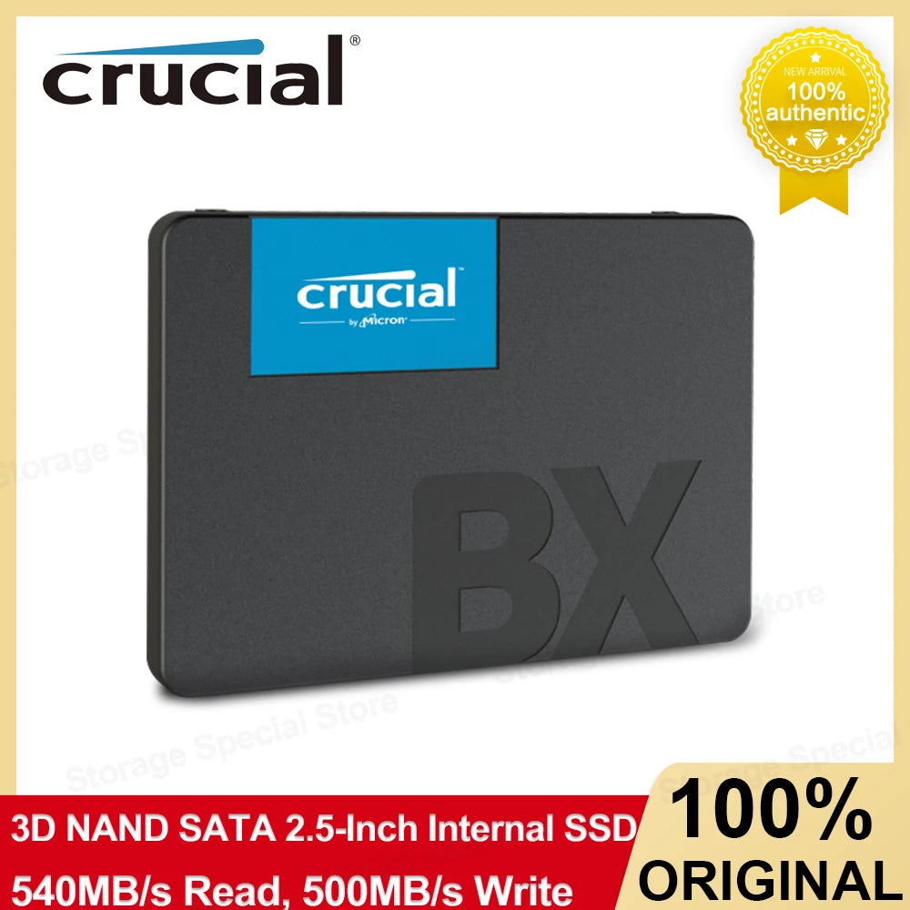 Crucial SSD BX500 3D NAND SATA 2.5-inch up to 560MB/s 240GB 480GB 1TB 2TB Internal SSD Solid State Drive For Laptop Hard Disk