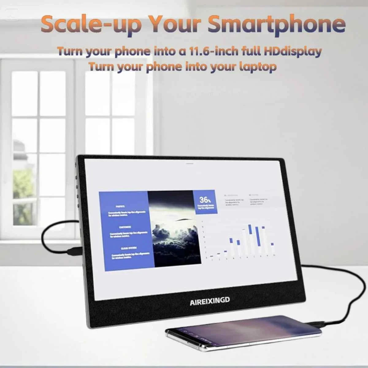 11.6 Inch Portable Monitor HDMI-Compatible Laptop second screen Gaming Extended Display For PC/Switch/PS4/Xbox/Raspberry Pi