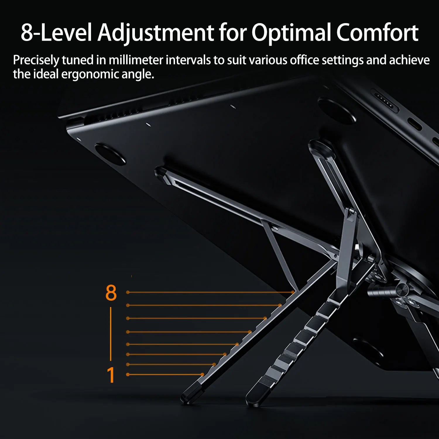 New Adjustable  Aluminum Alloy Laptop Stand Foldable  Portable Design For 8-16” Tablets Phones Laptops Enhanced Ventilation Heat