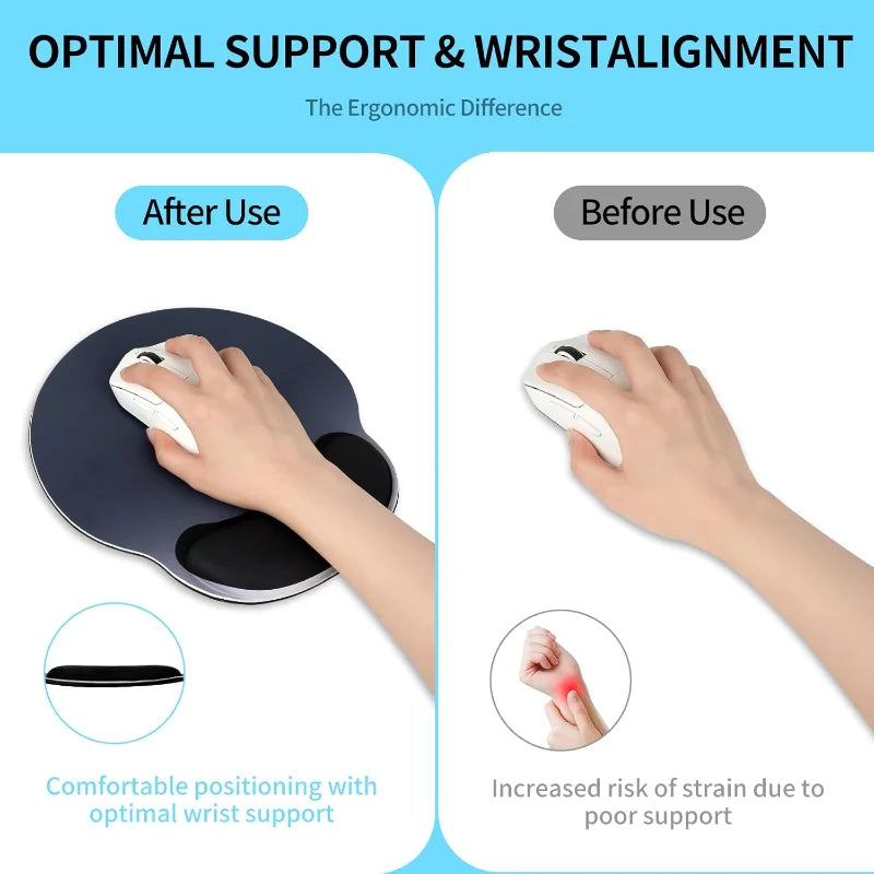 Gradient Mouse Pad Ergonomic Wrist Support Non Slip Mice Mat for Office