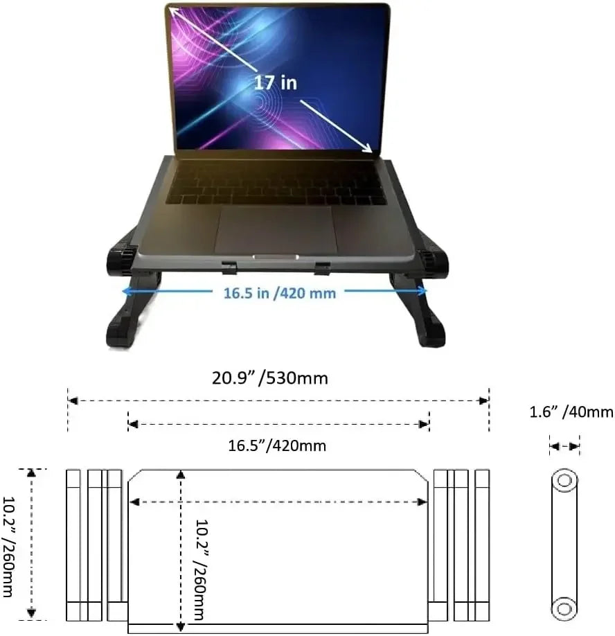 Laptop Table Stand and Lap Desk Adjustable Riser Portable with Mouse Pad Aluminum Laptop Cooling Holder desk for bed desktop