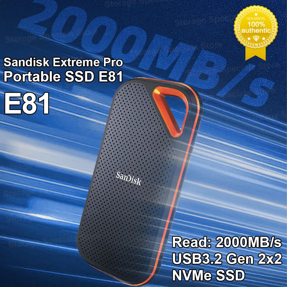 SanDisk SSD Portable Solid State Drive 4TB 2TB 1TB USB3.2 TypeC