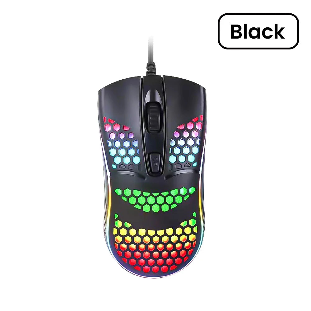 USB Wired Mouse RGB Luminous Gaming Mouse 1600DPI Desktop Laptop Mute Office Computer Wired Mouse for Windows PC & Laptop