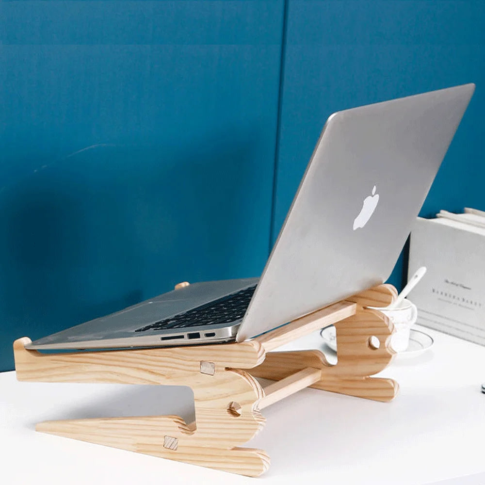 Solid Wood Laptop Stand Removable Vertical Bracket Cooling Base Cooling Heat Dissipation Laptop Holder Support Base PC LapTop
